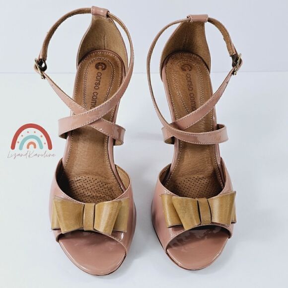 Corso Como Alfazema Genuine Leather Burnished Stiletto Heel Sandals - Picture 5 of 16